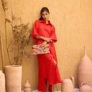 Candy Red Linen Dress
