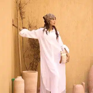 Snow white Linen Dress