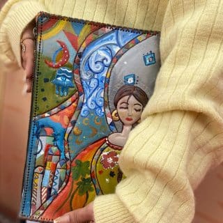 A genuine leather clutch bag