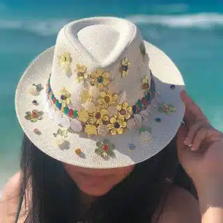 Golden flowers hat