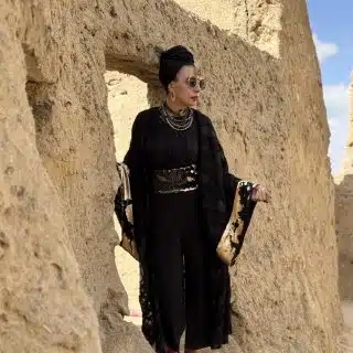 Royal black x gold kaftan