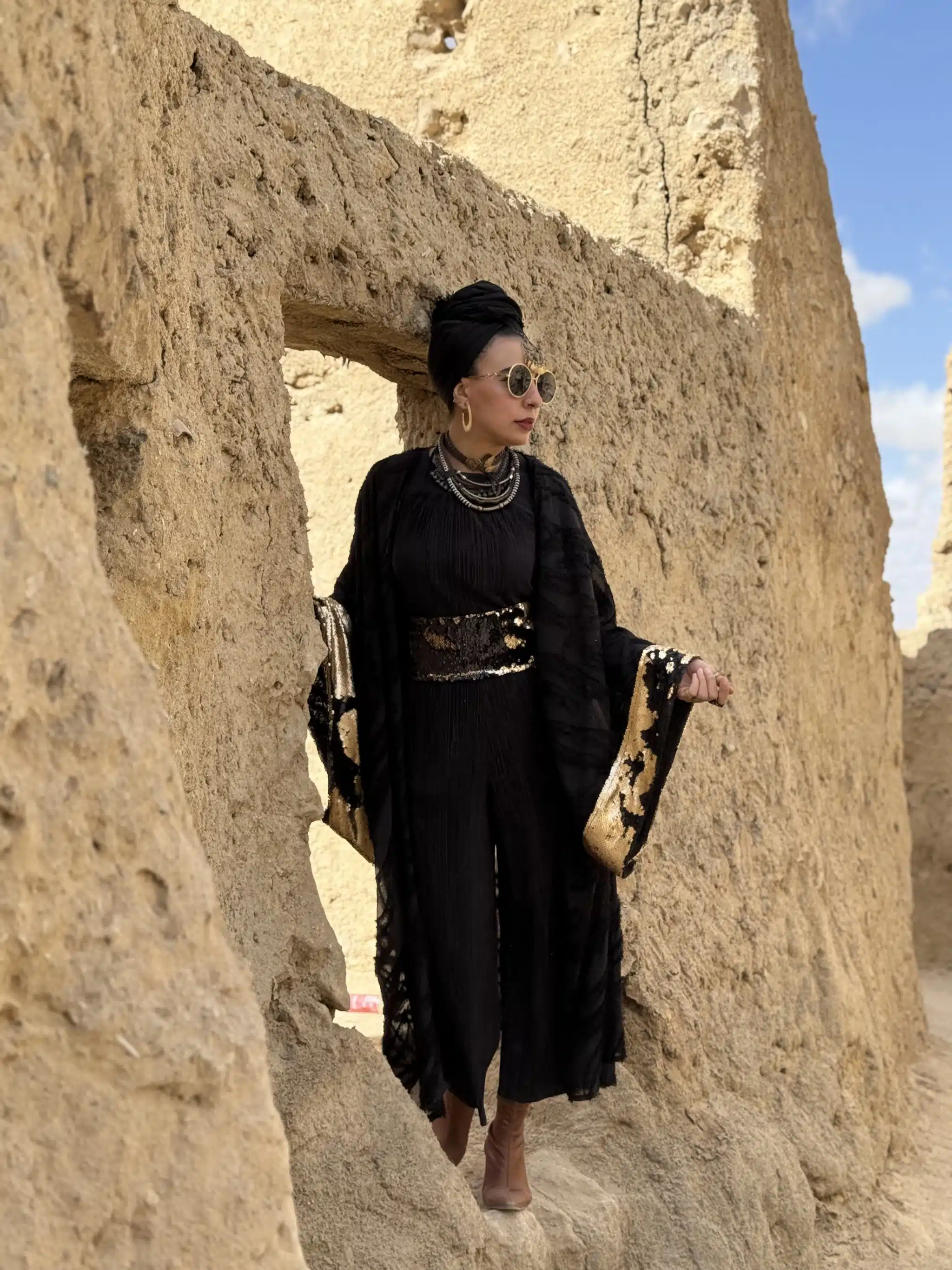 Royal black x gold kaftan 1 Royal black x gold kaftan