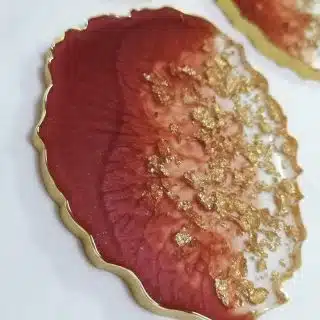 bordeaux gold leaves coaster