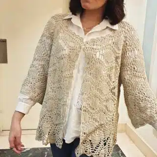 Silky Cotton Crochet Cardigan