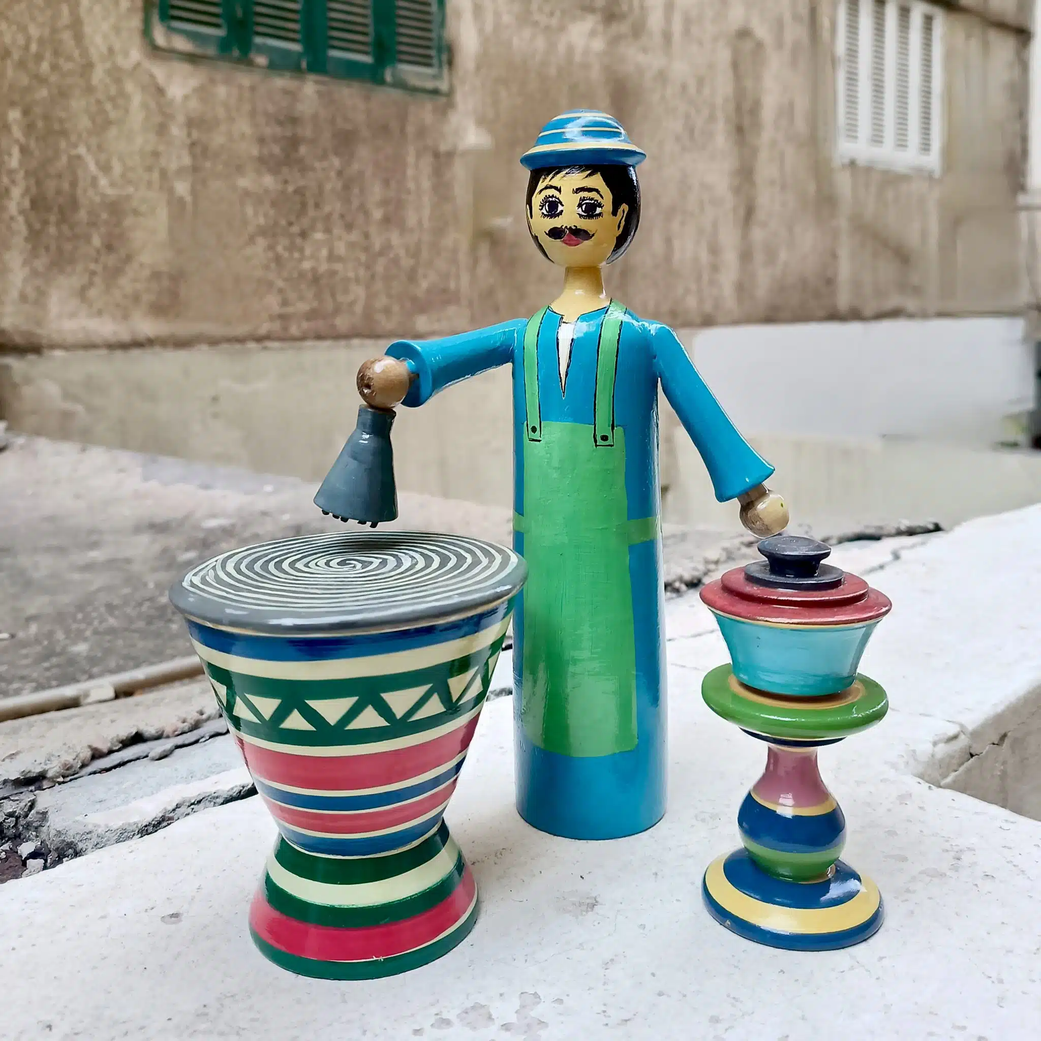 عروسة خشب شعبي بائع كنافة 1 عروسة خشب شعبي بائع كنافة