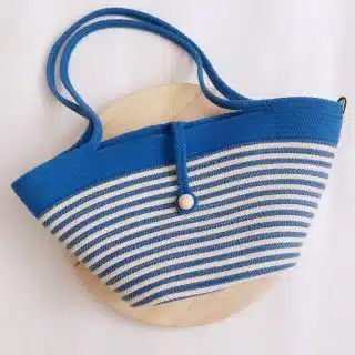 Blue and off white shoulder bag