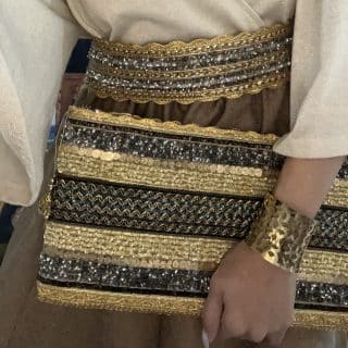 Smoky gold embroidered clutch