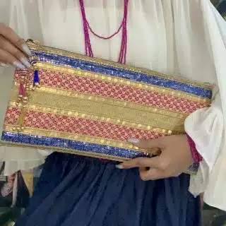 Pinky blue clutch