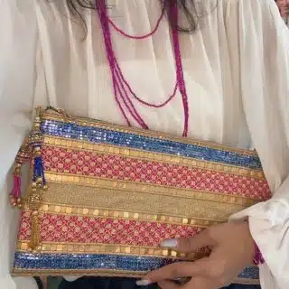 Pinky blue clutch