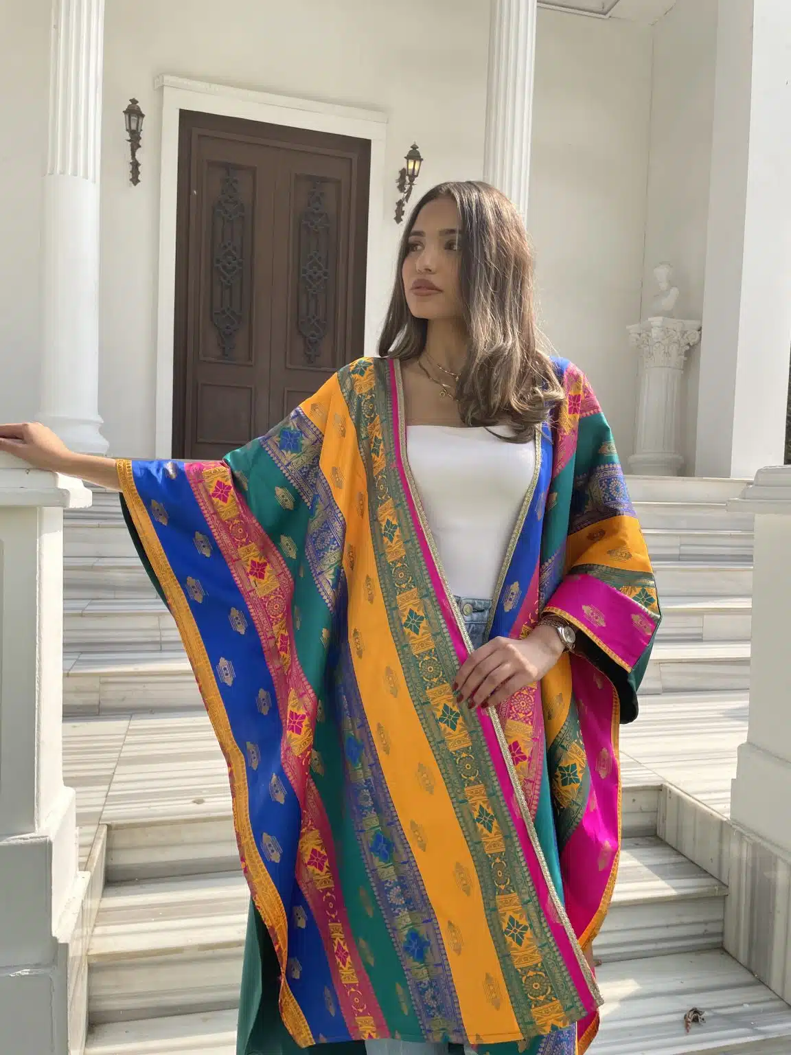 Mint striped kaftan 1 Mint striped kaftan