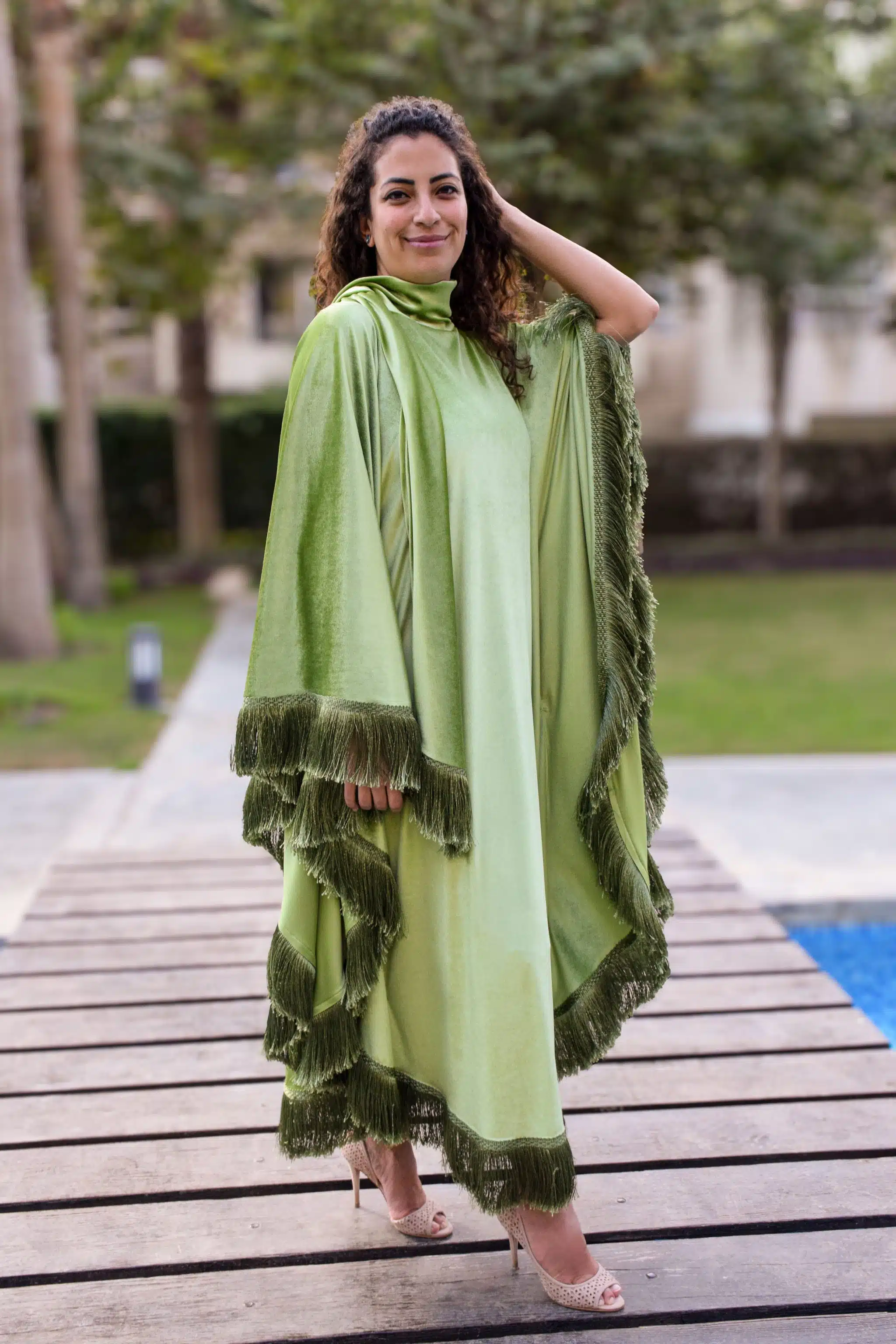 Green Cape Abaya 1 Green Cape Abaya