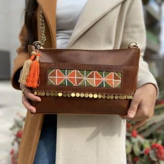 genuine leather clutch bag