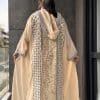 Beige calligraphy kaftan