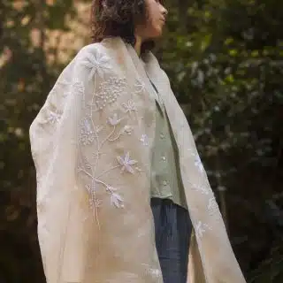 Pearl Willow Linen Shawl