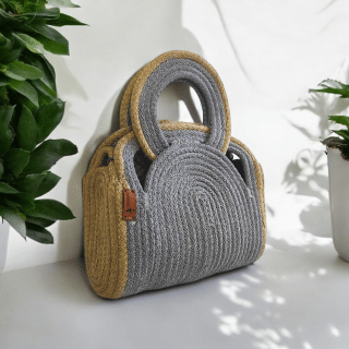 Halo tote -grey+jute