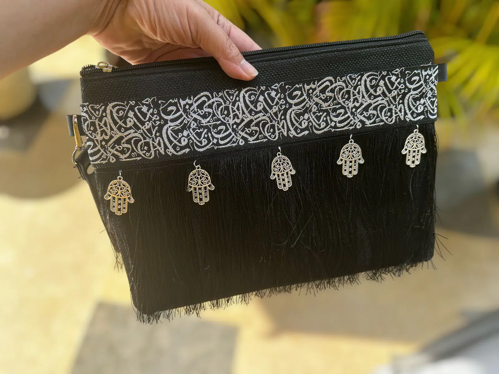 Black clutch with silver arabic calligraphy 2 Photoroom 20250308 100012