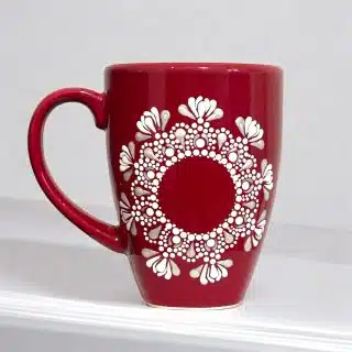 Mandala dots red mug
