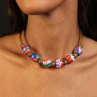 Small Hand-painted Wooden Beads