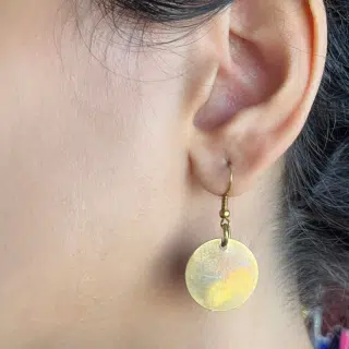 Small Copper Disk Earrings