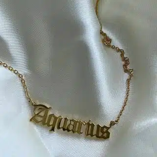Zodiac sign necklace (Gothic font)