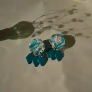 Sophie earrings - colorful Handmade polymer clay earrings inspired fromthe shape of dream catchers, using 14k gold-filled wire and 925 sterling silver post