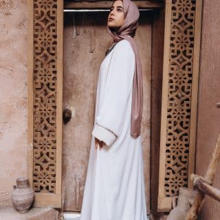 Crushed Lace with Padded Finish and Malaysian Silk kaftan