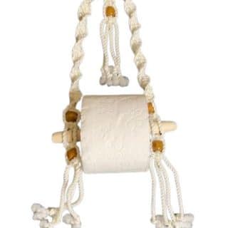 Handmade Macrame Tissue Holder - White