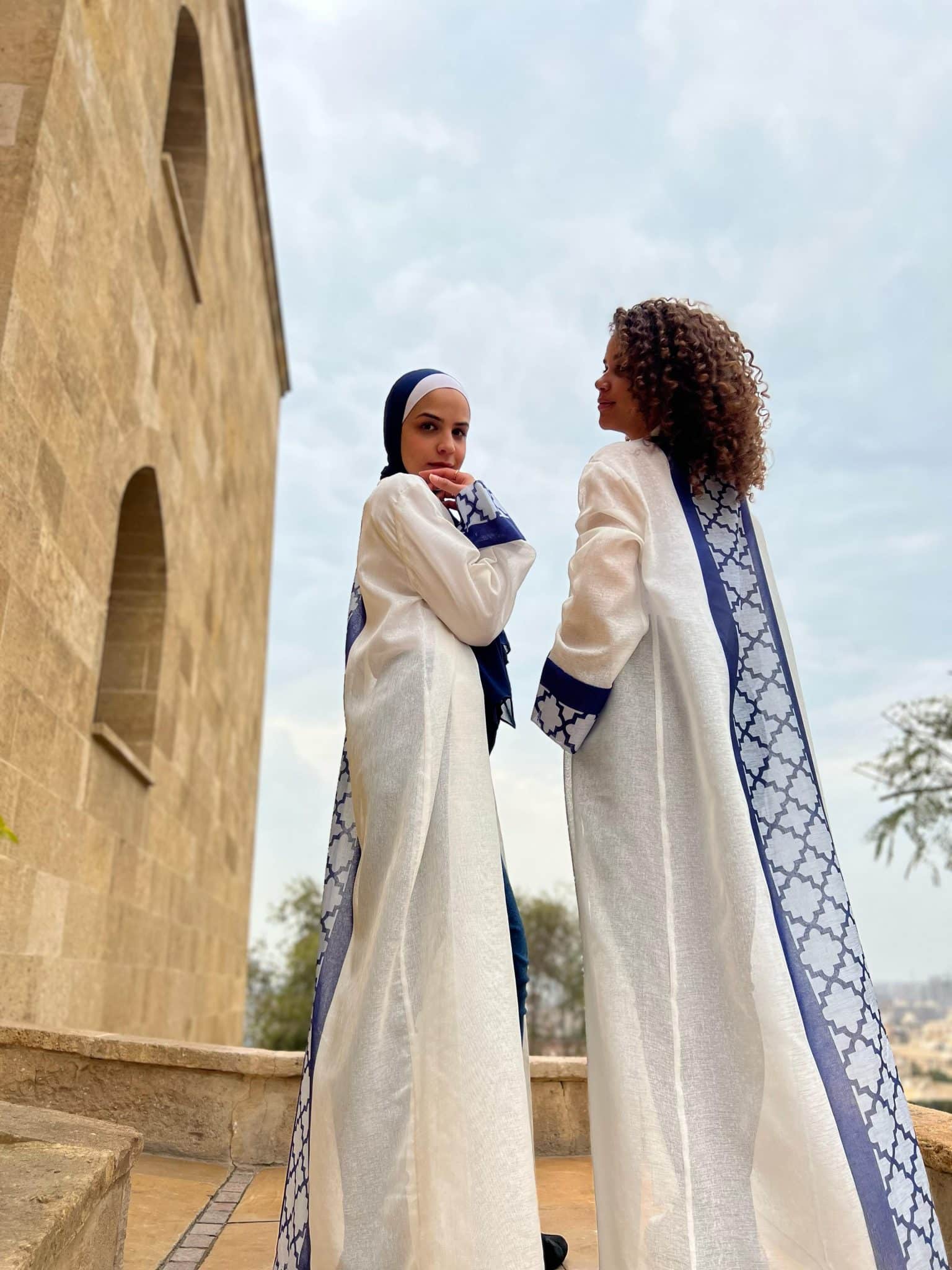 Blue & White patterns Kaftan 1 Blue & White patterns Kaftan