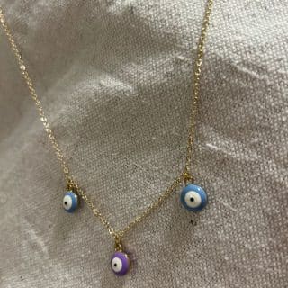 Golden evil eye necklace