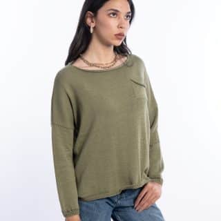 Basic olive pullover