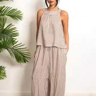 Beige Striped Set