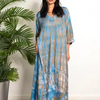 Blue/grey tie dye dress