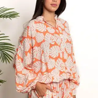 Orange Leaves Blouse