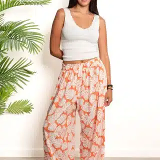 Orange Leaves Pants