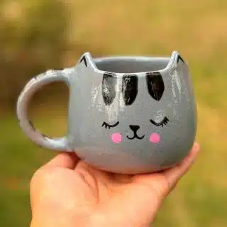 Grey Kitty mug piece