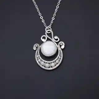 Silver pendant mother of pearl.
