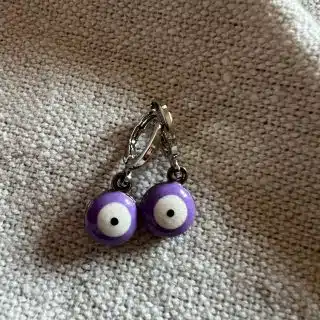 Purple Evil eye earrings