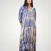 Navy Long Tie Dye Dress
