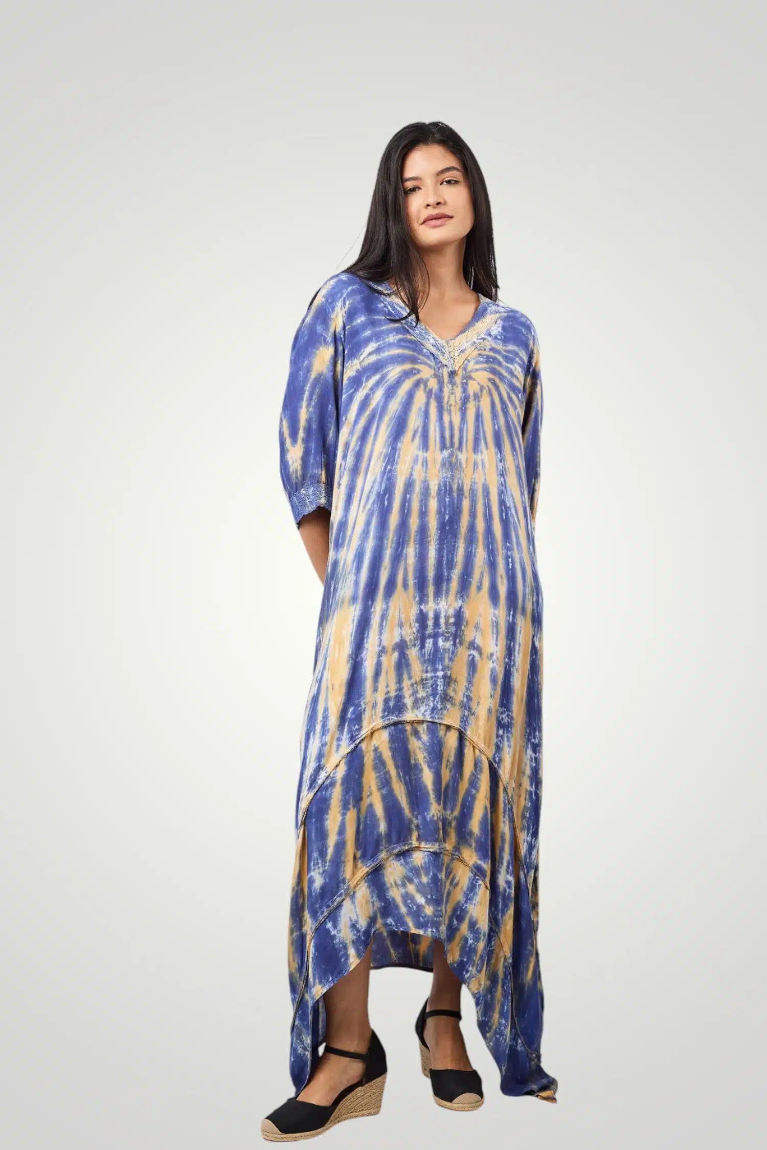 Navy Long Tie Dye Dress 1 Navy Long Tie Dye Dress
