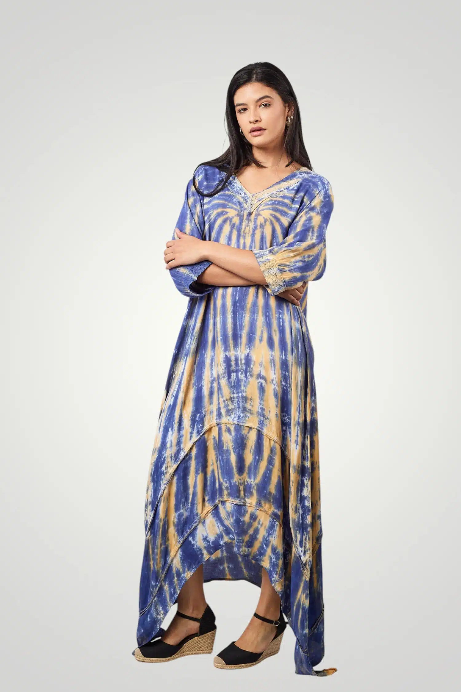 Navy Long Tie Dye Dress 5 076A2761 Photoroom scaled
