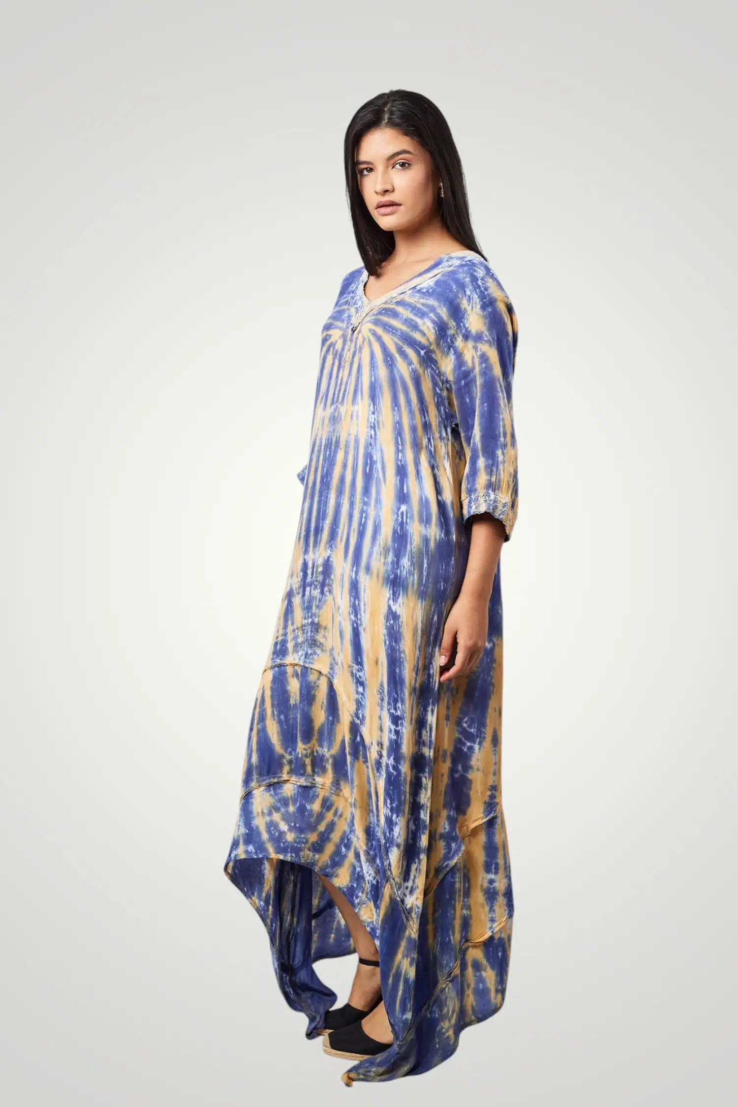 Navy Long Tie Dye Dress 6 076A2763 Photoroom scaled