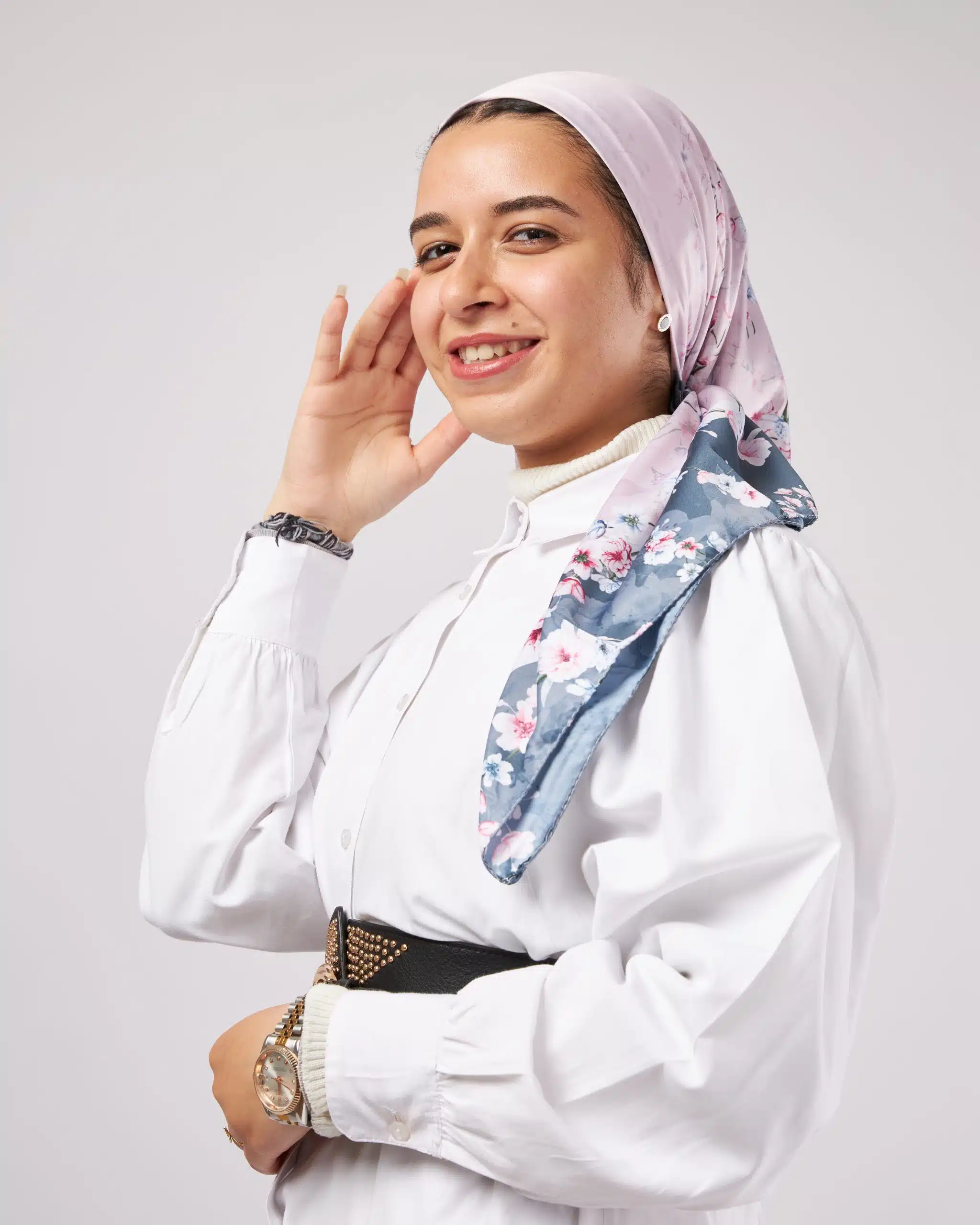 Light Rose Square scarf 1 Light Rose Square scarf