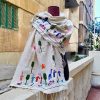 شال ريفى قطن تطريز يدوى بالخيط القطن