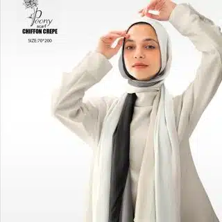 Gradient Black & Beige Scarf