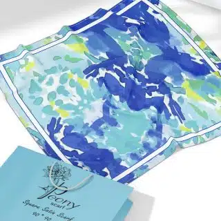 Blue & Green Square scarf