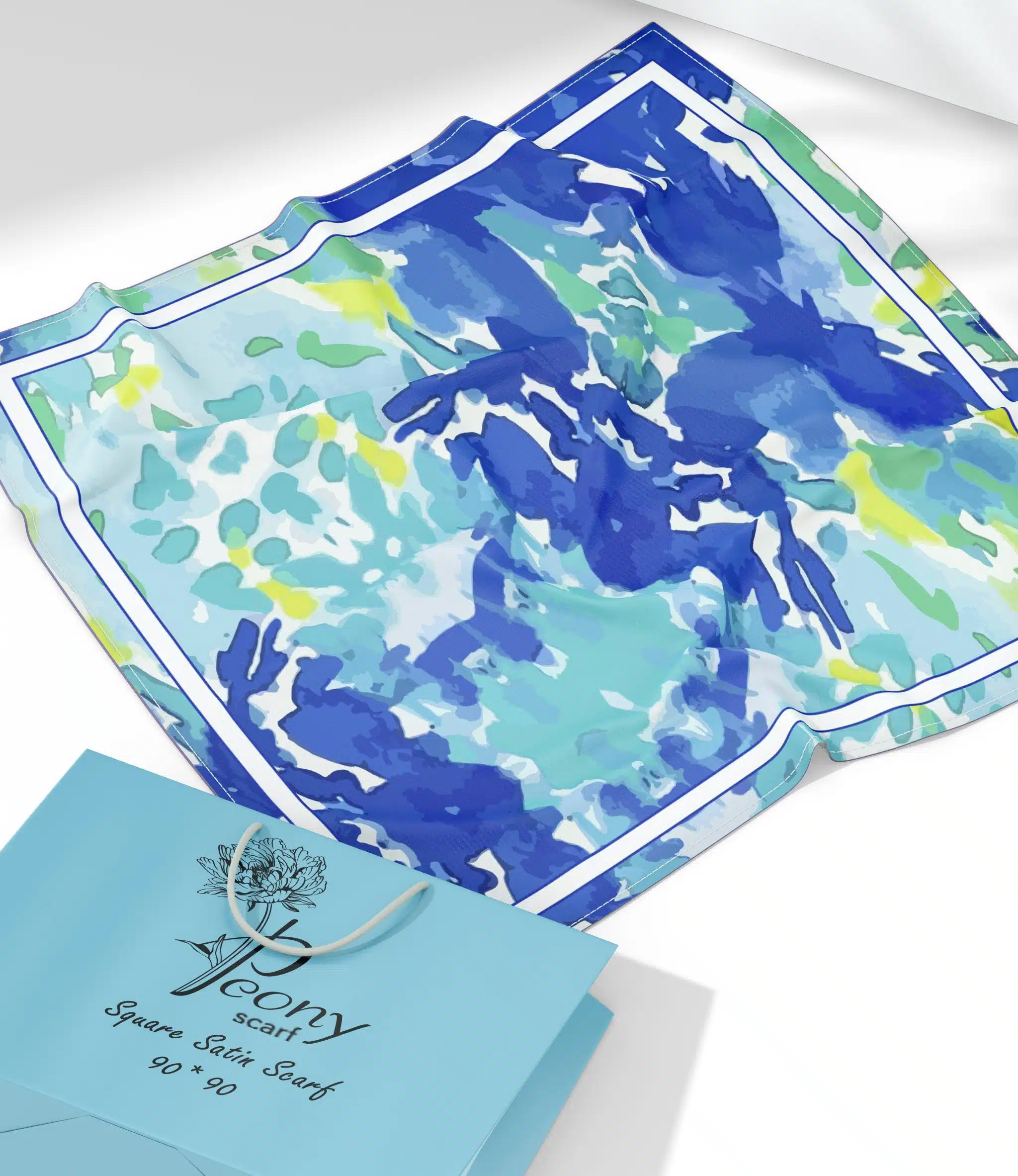 Blue & Green Square scarf 1 Blue & Green Square scarf