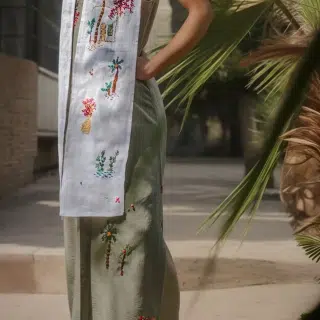 Ardi Pure Linen Scarf (White)