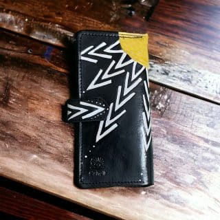 long wallet genuine leather sun flower