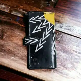 long wallet genuine leather sun flower