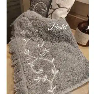 The grayish silver embroidery